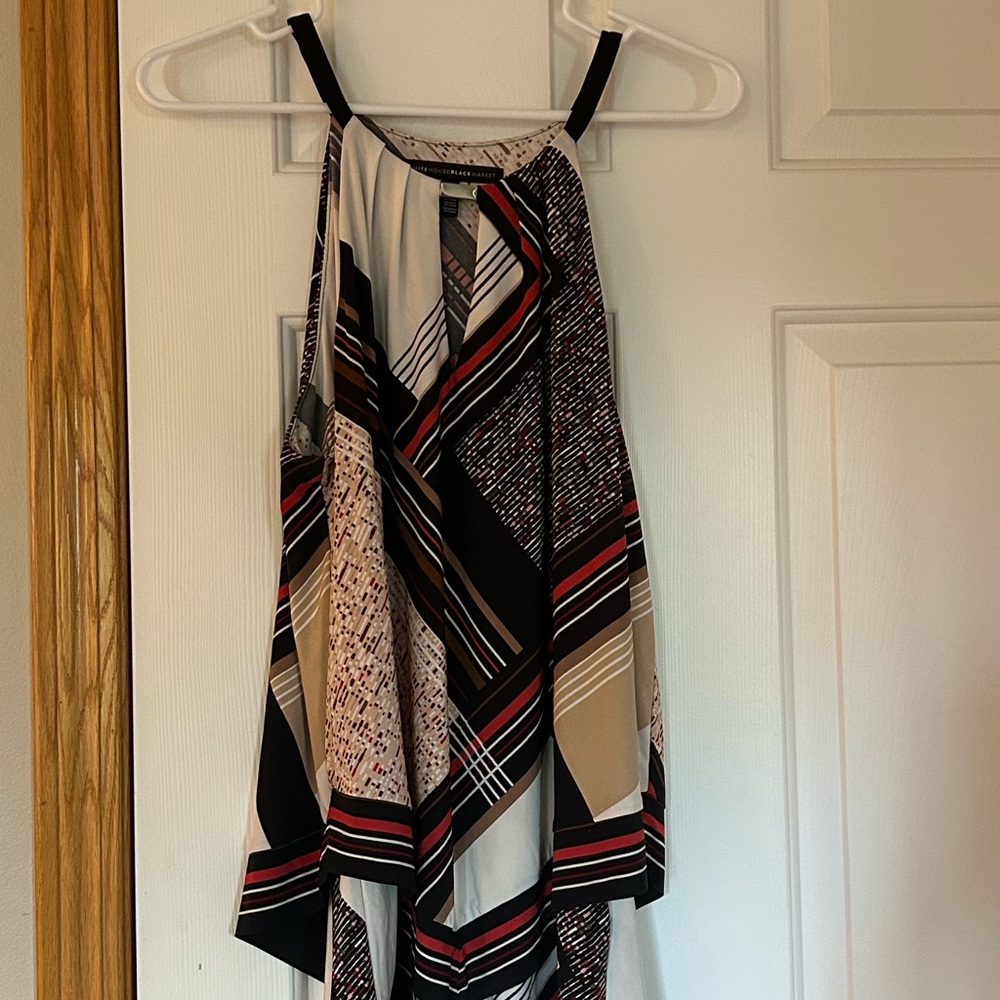White House Black Market Multicolor Geometric Top